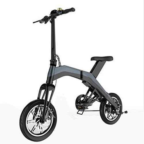 Bici elettriches : QLHQWE Mini Bici elettrica per l'adulto 12 Pollici su Due Ruote 350W Bicicletta elettrica 36V E Bici Motorino Elettrico Pieghevole Nero / Rosso, Nero