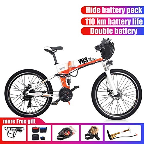 Bici elettriches : Qnlly Bicicletta elettrica ad Alta velocit 110KM Batteria al Litio incorporata Ebike 26 Pollici off Road Mountain Bike elettrica Sospensione Completa