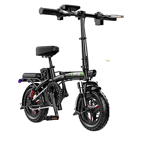Bici elettriches : REWD Pieghevole Bici elettrica for Gli Adulti, 14" Bicicletta elettrica / Commute Ebike di percorrenza 30-180 Km, 48V Batteria, 3 velocit di Trasmissione Ingranaggi (Size : 400 km)