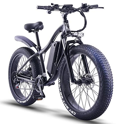 Bici elettriches : ride66 Bicicletta Elettrica pedalata assistita Adulti Uomo Donna Fat ebike 1000w 48V 16Ah (Nero)