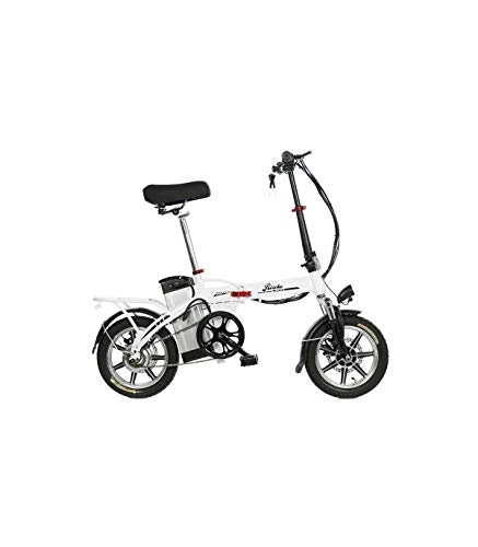 Bici elettriches : Riscko - Bicicletta elettrica Pieghevole Volt Unisex, per Adulti, Taglia Unica, Colore: Bianco o Nero, 350 W, 36 V, Unisex - Adulto, Bianco