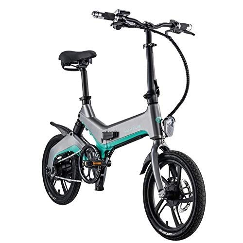 Bici elettriches : RPHP16 pouces vélo électrique Flessibile vélo électrique in alliage d Alluminio batterie al Litio Scooter électrique Adulte conduite vélo électrique-Grigio
