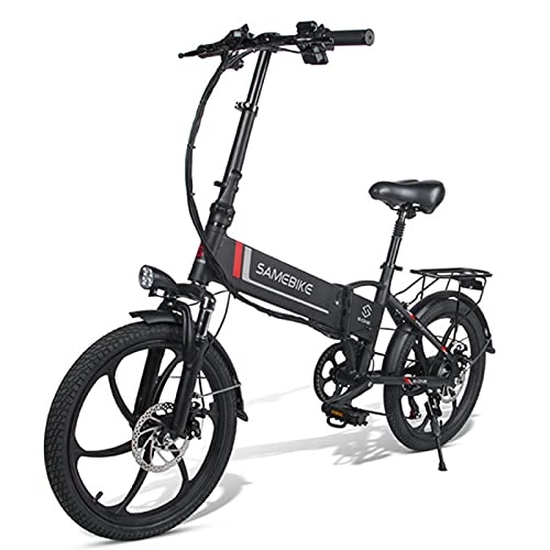 Bici elettriches : Rstar Bici Elettrica da 20" 350W 48V 10.4Ah Batteria, E-Bicicletta per Adulti, Bicicletta Elettrica Pieghevole 7 Velocità Gear adatta per lavoro / viaggio (Nero)