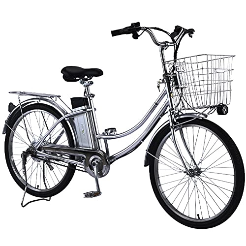 Bici elettriches : RSTJ-Sjef Bicicletta Elettrica da Città da 26 Pollici 250 W Single Speed Ebike con Batteria al Litio Rimovibile 48V8ah, Bici da Crociera Assistita da Energia Elettrica per Donna