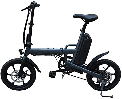 Bici elettriches : RVTYR Pieghevole 16 Pollici 36v Adulto Bici Pieghevole elettrica Mini Bicicletta elettrica Bici elettrica (Color : 36V 13AH 250W Black)