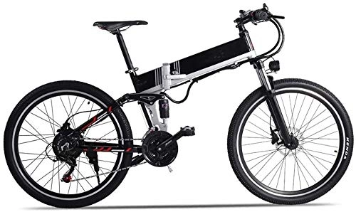 Bici elettriches : RVTYR Sospensione M80 500W 48V10.4AH Bici di Montagna elettrica Completa Bici elettrica Pieghevole (Color : 500w+Spare Battery)