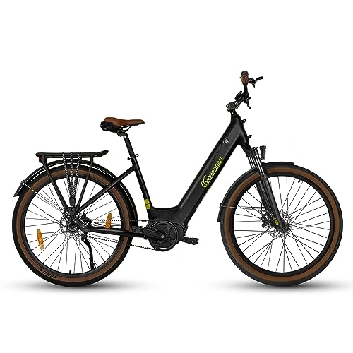 Bici elettriches : SachsenRAD E-SUV CityBike C5 Centro cinghia con antifurto, motore centrale per bicicletta elettrica con ingresso profondo, sistema di allarme per luce freno, per bicicletta elettrica, display a