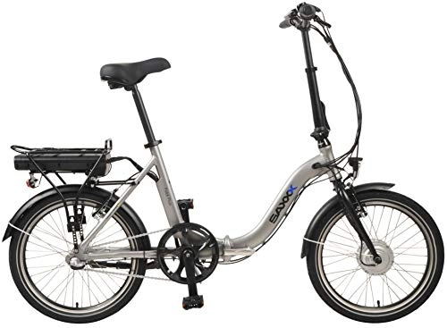 Bici elettriches : SAXXX Unisex – Bicicletta pieghevole pieghevole per adulti, Foldi Plus, al litio, 36 V, 7, 8 Ah (argento opaco), taglia unica