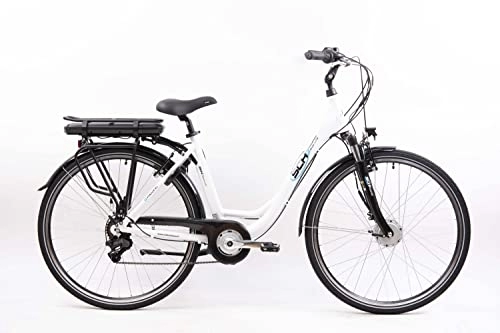 Bici elettriches : SCH Bici elettrica a pedalata assistita Moving 28'' City Bianca, Unisex Adulto, Medium