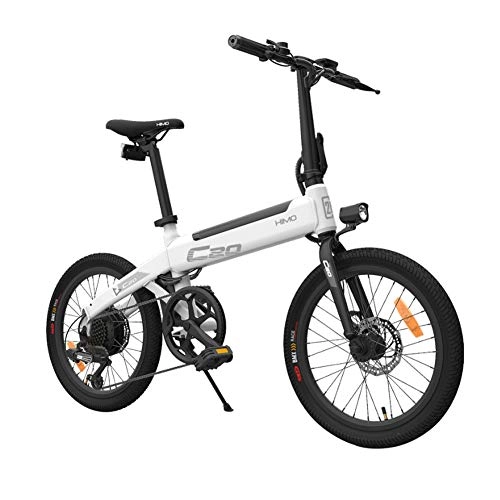 Bici elettriches : Sendgo - Bicicletta elettrica pieghevole, 25 km / h, velocità 80 km, 250 W, senza coda, bianco, 20 inches