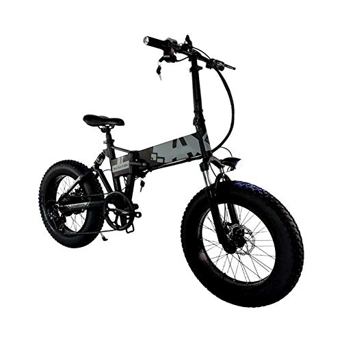 Bici elettriches : Shhjjyp Bicicletta Elettrica Pieghevole, Folding Electric Bicycle Freni A Doppio Disco, Batteria Rimovibile agli Ioni di Litio da 48 V / 10Ah, 7 velocità Mountain Bike, 20" Bici Elettrica da Citt