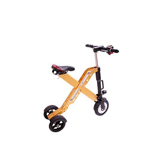 Bici elettriches : SHKY Mini Triciclo Pieghevole per Scooter Elettrico, Adatto a Persone di et Superiore a 50 Anni Durante Un Viaggio, per Lavorare in Viaggio per Il Centro, Yellow