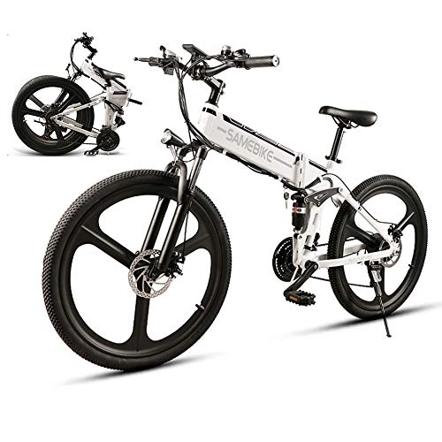 Bici elettriches : SIMEBIKE Biciclette elettriche per Adulto, in Lega di magnesio Ebikes Biciclette all Terrain, 26, White