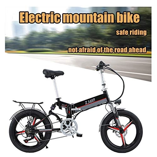 Bici elettriches : Sospensione 48V Mountain Bicicletta Elettrica Dual Air Completa Biciclette 350W Urbano Elettrici, For Adulti Rimovibile Batteria Al Litio E-PAS Recharge System 7-Speed ​​Gear ( Color : Black )
