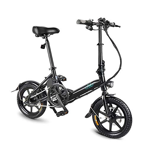 Bici elettriches : SUQIAOQIAO FIIDO D3 Pieghevole Bici elettrica a Tre modalit di Equitazione Ebike 250W Motore 36V 3 velocit di 14 Pollici Pneumatici Elettrico Bicicletta per Adulti, Nero