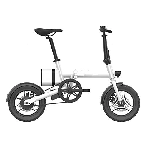 Bici elettriches : SYCHONG Pieghevole Bici Elettrica con 36V 7.8Ah Rimovibile agli Ioni di Litio, da 14 Pollici Ebike con 3 Tipi di Riding Mode, A Cinque Marce Cambio Elettronico, Bianca