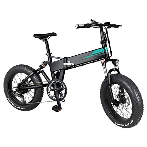 Bici elettriches : Syfinee 20 inch Folding Mountain Bike, Electric Bikes 500W Motor 12.8Ah Battery 7 Speed Fat Wide Tires E-Bike Electric Bicycle for Adults