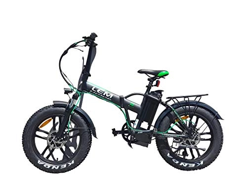 Bici elettriches : Tecnobike Shop Bici elettrica a Pedalata Assistita Pieghevole LEM Orlando Confort Fat-Bike Folding 250W 36v 10Ah Batteria al Litio (Nero)