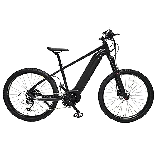 Bici elettriches : TGHY Bicicletta Elettrica per Adulti Bici Montagna Elettrica 27, 5" Motore Centrale 250W Batteria al Litio 48V 13Ah 9 velocità 3 modalità di Lavoro Freno a Disco Idraulico Nero Opaco