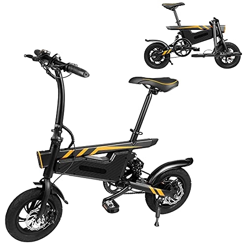 Bici elettriches : TGHY Bicicletta Elettrica Pieghevole da 12" E-Bike per Gli Spostamenti in Città per Adolescenti Adulti Pedalata Assistita 25km / h Autonomia 30km Mini Bici Pieghevoli Motore 36V 350W