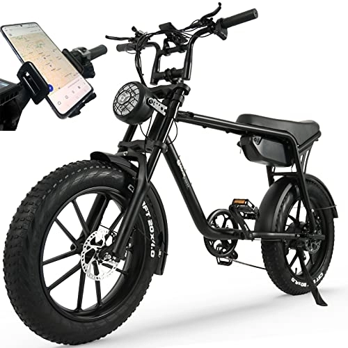 Bici elettriches : TODIMART Fat Bike Elettrica, batteria 48V 17Ah, 20 * 4 pollici, durata della batteria fino a 50-70Km, avvio con un pulsante, cruise control, mountain bike per adulti staccabile con batteria (K20)