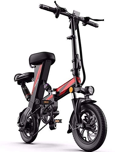 Bici elettriches : TONGS Bici Elettrica Pieghevole Auto Elettrica Scooter Elettrico Triplo Shock Incrementare Bicicletta Elettrica Ecologico / Rot / 50 km