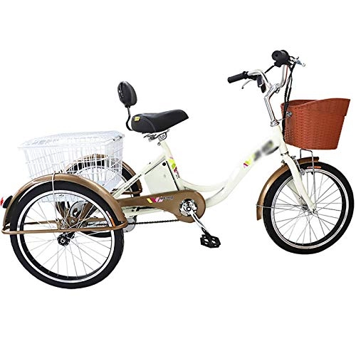 Bici elettriches : Triciclo elettrico adulto servoassistito bicicletta a 3 ruote bicicletta a propulsione umana scooter piccolo schienale da 20 pollici con telaio vegetale, in modo da poter entrare nell'ascensore per e