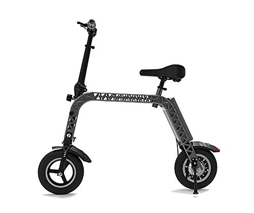 Bici elettriches : TX Bici elettrica Pieghevole Mini Dimensioni con seggiolino per Bambini, misuratore di velocità 10 Pollici Ruote da 12, 8 kg, Versione Sportiva 30 km di Resistenza