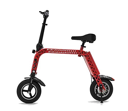 Bici elettriches : TX Bici elettrica Pieghevole Mini Dimensioni in Lega di Alluminio Aeronautica con seggiolino per Bambini, misuratore di velocità Ruote da 10 Pollici 12, 8 kg, Resistenza Sportiva 45 km