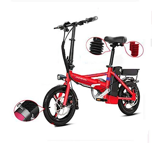 Bici elettriches : TX Bicicletta elettrica Pieghevole Piccolo motorino Lega di Alluminio con contatore Intelligente, Telefono Ricaricabile, 60-70 km