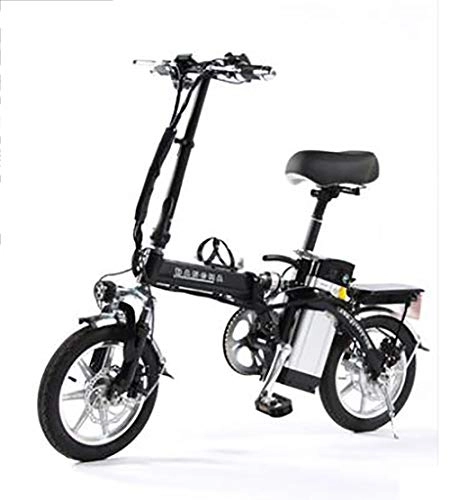 Bici elettriches : TX Mini Bicicletta elettrica Pieghevole Piccolo motorino Lega di Alluminio con contatore Intelligente, Telefono Ricaricabile, 30-40 km, 4 Assorbimento degli Urti