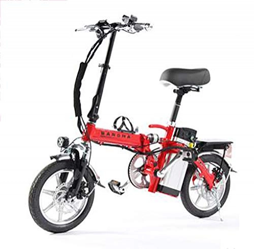 Bici elettriches : TX Mini Bicicletta elettrica Pieghevole Piccolo motorino Lega di Alluminio con contatore Intelligente, Telefono Ricaricabile, 60-80 km, 4 Assorbimento degli Urti