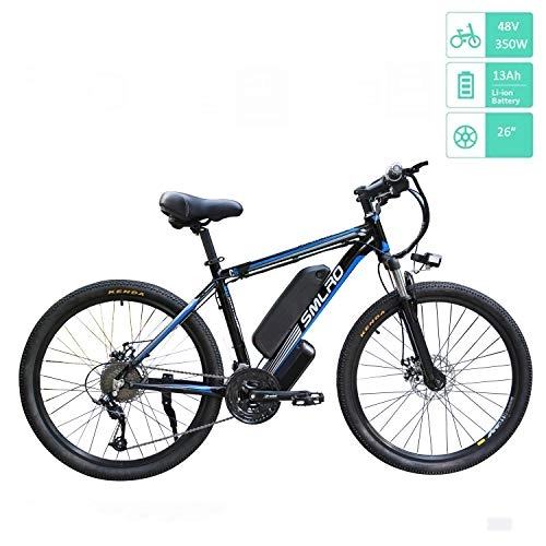 Bici elettriches : UNOIF 26 '' Electric Mountain Bike con Rimovibile Grande capacità della Batteria agli ioni di Litio, 48V / 13Ah Ebike Città Bicicletta con 350W del Motore Brushless Posteriore per Adulti, Black Blue