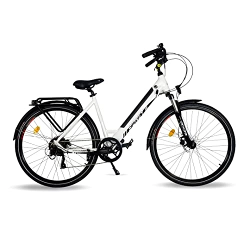 Bici elettriches : URBANBIKER Bicicletta elettrica Sydney, Batteria al Litio da 468Wh (13Ah 36V), 7 velocità, Taglia 44, Argento