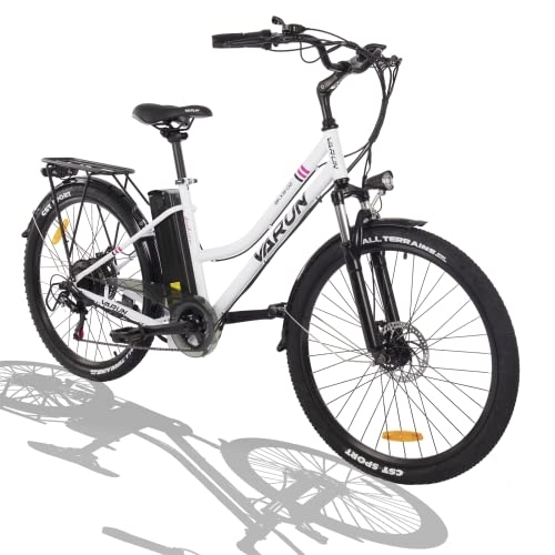 Bici elettriches : VARUN Bicicletta Elettrica 26” Bici Elettrica Adulto City E-bike con Li-Batteria 36V / 10, 4Ah, Motore 250W, Shimano 7 velocità, ebike Pedalata Assistita