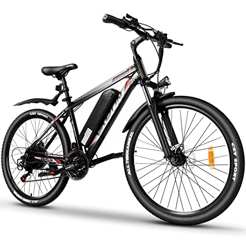 Bici elettriches : VARUN Bicicletta elettrica da donna Mountain bike elettrica da uomo in lega di alluminio 26" Bicicletta elettrica con batteria agli ioni di litio rimovibile da 250 W 36 V 10, 4 Ah (360 Wh) (Rosso)