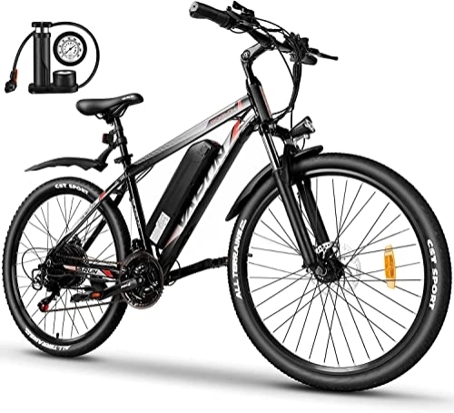 Bici elettriches : VARUN Mountain bike da 26 pollici, 250 W E, 36 V, 10, 4 Ah, batteria da uomo, cambio Shimano a 21 marce, bicicletta elettrica da donna, 50 KM Pedelec con chiave (rosso)