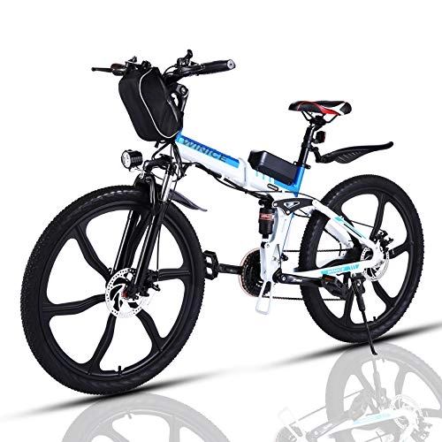 Bici elettriches : VIVI Bicicletta Elettrica Pieghevole 350W / 250W Bici Elettriche, Bici Elettrica per Adulti, Mountain Bike Elettrica con Ruota Integrata da 26", Batteria da 8 Ah, Velocità di 32 km / h