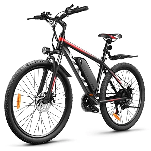 Bici elettriches : Vivi H6, Mountain Bike, Biciclette elettriche, Bici da Città Unisex-Adulto, 26 Pollici Rosso, 26 Inches