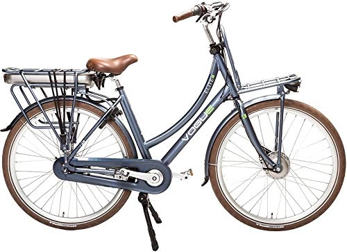 Bici elettriches : Vogue Elite - Bicicletta elettrica da città, 28", 50 cm, con freno a cerchione, colore: blu scuro