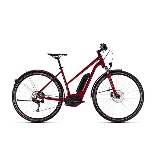 Bici elettriches : VTC a Assistenza elettrico cubo Cross Hybrid Pro Allroad 500darkred' N Red Trapeze 201850cm