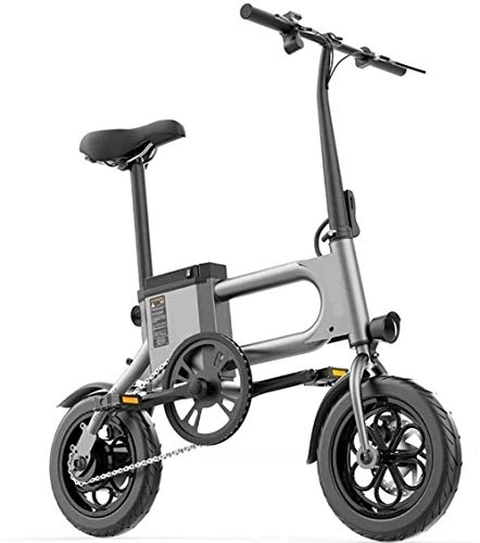 Bici elettriches : WANGCAI Pedal Electric Car Pieghevole Bici elettrica, Telaio in Lega a Due Ruote Mini Ultra Lightweight motorino, velocità Massima 25 km / h, Ambientazione Esterna Avventura (Color : Grey)