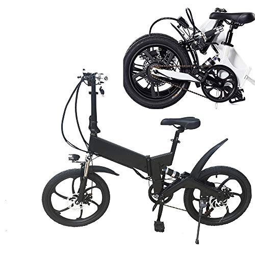 Bici elettriches : WANZIJING Bici20 Biciclette Pollici Fat Tire elettrici per Adulti, Rimovibile Batteria al Litio Impermeabile Facile memorizzazione Pieghevoli Biciclette, Nero