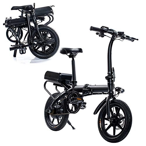 Bici elettriches : WANZIJING BiciBiciclette elettriche per Adulti, Nero 36V Connessione Motore Folding Bike E con Pedali di Alimentazione Assist per Adulto Unisex della Gioventù, 20AH