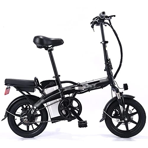 Bici elettriches : WASEK Biciclette elettriche pieghevoli, biciclette elettriche, guida di auto a batteria da asporto, mountain bike con ammortizzatori a velocità variabile (black 12A)