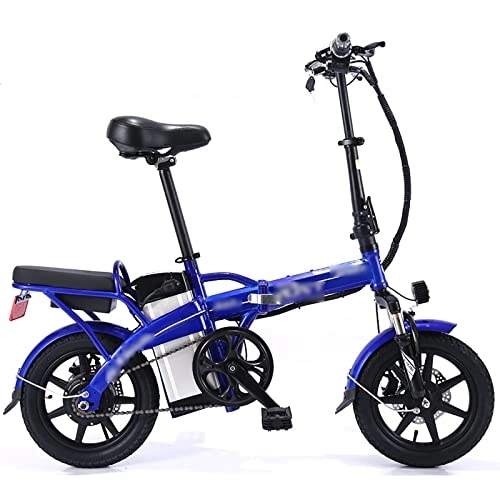 Bici elettriches : WASEK Biciclette elettriche pieghevoli, biciclette elettriche, guida di auto a batteria da asporto, mountain bike con ammortizzatori a velocità variabile (blue 10A)