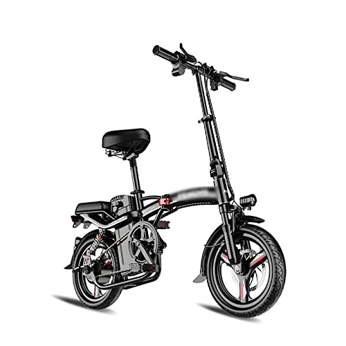 Bici elettriches : WASEK Biciclette elettriche pieghevoli per adulti, mini veicoli elettrici leggeri, tram posteriori ammortizzanti, veicoli elettrici pendolarismo al lavoro (black 10A)