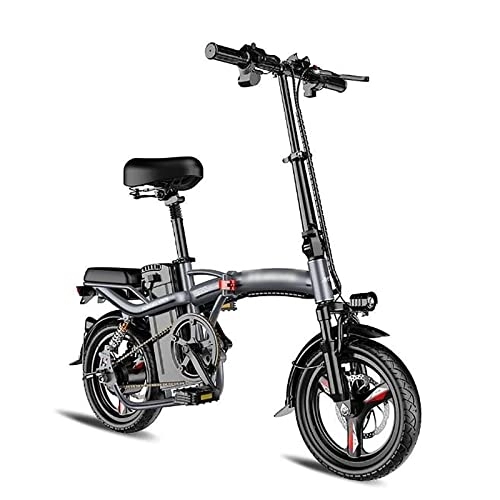 Bici elettriches : WASEK Biciclette elettriche pieghevoli per adulti, mini veicoli elettrici leggeri, tram posteriori ammortizzanti, veicoli elettrici pendolarismo al lavoro (gray 30A)