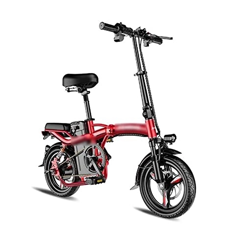 Bici elettriches : WASEK Biciclette elettriche pieghevoli per adulti, mini veicoli elettrici leggeri, tram posteriori ammortizzanti, veicoli elettrici pendolarismo al lavoro (red 10A)