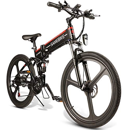 Bici elettriches : WFIZNB Mountain Bike Elettrico Pieghevole da 26 Pollici, in Lega di Alluminio 21 Litri con Cambio al Litio assistito da 48 V ciclomotore ciclomotore Doppio Freno a Disco Moto Ammortizzante